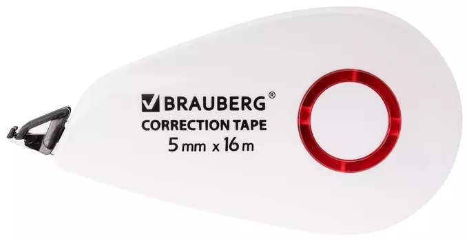 Корректирующая лента Brauberg Super, 5 мм х 16 м, корпус белый, блистер, 229061