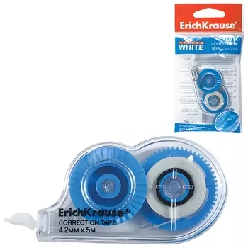 Корректирующая лента Erich Krause "Techno White Mini", 4,2 мм х 5 м, упаковка с европодвесом, 21885