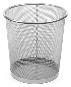 Корзина для бумаг, 15 литров, серая металлическая сетка