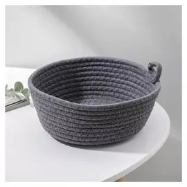 Корзина для хранения доляна «Аннет», плетёная, 23×23×8 см, цвет серый