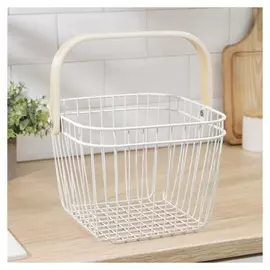 Корзина для хранения доляна «Эстетик», 24×25×18 см, цвет белый