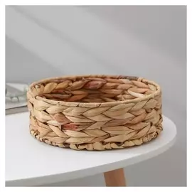 Корзина для хранения доляна «Крестьянка», плетёная, 21×21×7 см