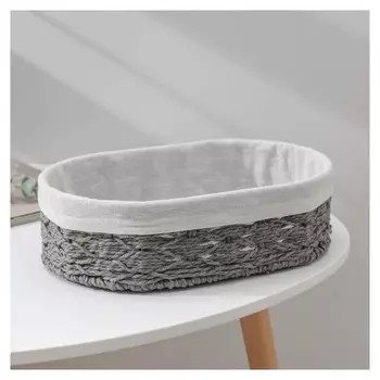 Корзина для хранения доляна «Лира», плетёная, 30×20×9 см, средняя, цвет серый