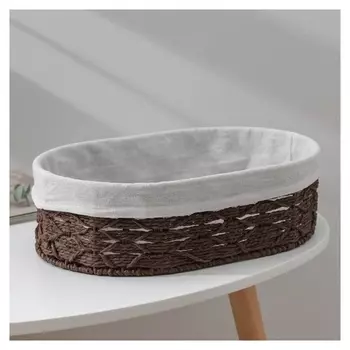 Корзина для хранения доляна «Лира», плетёная, 34×24×10,5 см, цвет коричневый