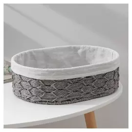 Корзина для хранения доляна «Лира», плетёная, 34×24×10,5 см, цвет серый