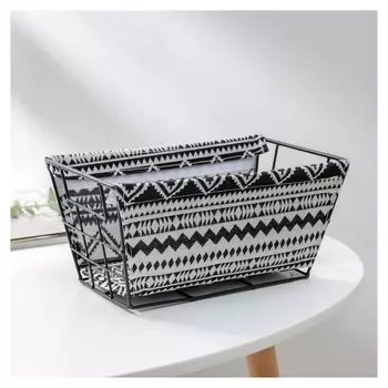Корзина для хранения доляна «Марокко», 24,5×15,5×11,5 см, цвет чёрно-белый