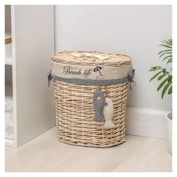 Корзина для хранения плетёная доляна «Морячок», 33×25×37 см, цвет бежевый