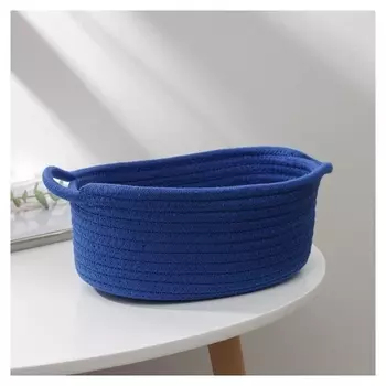 Корзина для хранения плетёная доляна «Вера», 28×16×10 см, цвет синий