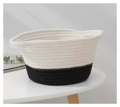 Корзина для хранения «Рита», плетёная, 30×20×13,5 см, цвет чёрный