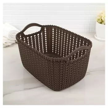 Корзина для хранения с ручками прямоугольная Плетение