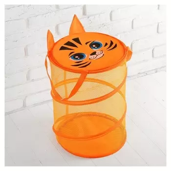 Корзина для игрушек «Тигр», с ручками и крышкой, 33 х 43 см