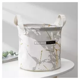 Корзина для мелочей доляна «Мрамор», 20×20×24 см, цвет серый