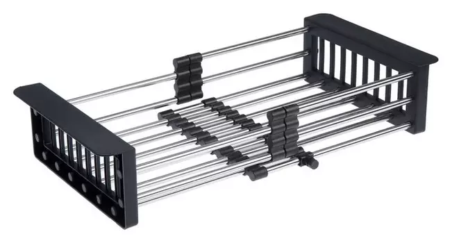 Корзина для сушки на раковину Aflorn Af90001f, нерж.сталь, 30-43,5х22х9 см,раздвижная,графит