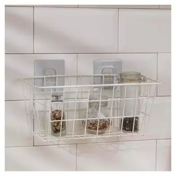 Корзина на липучках, 29×12×12 см, цвет белый