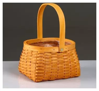 Корзина плетеная, секвойя, 17,5x15x11,5/23,5 см, медовый