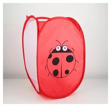 Корзина-сетка «Божья коровка», складная, 32×32×52 см, цвет красный