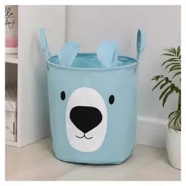 Корзина универсальная «Мишутка», 36×35 см, цвет голубой