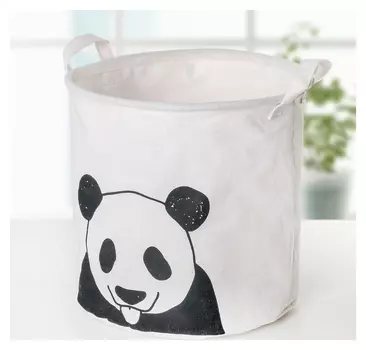 Корзина универсальная «Панда», 30×30×30 см, цвет белый