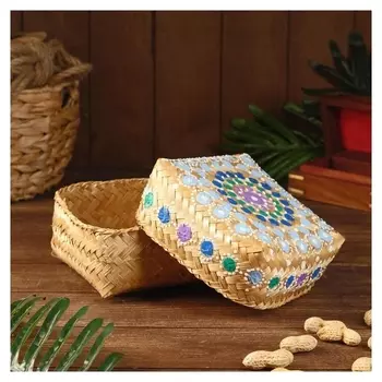 Корзинка бамбуковая "Летняя" 16х16х10 см