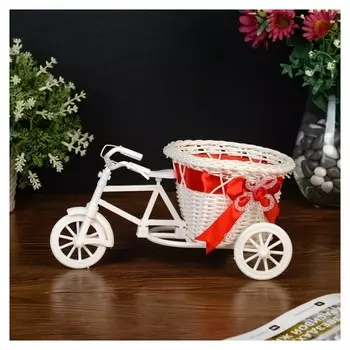 Корзинка декоративная "Велосипед с корзинкой-сердечком" средняя