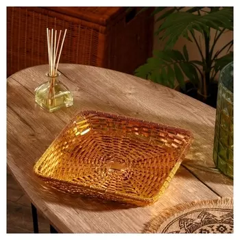 Корзинка для фруктов "Хайят" алюминий, 28х28х7 см