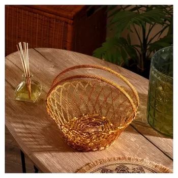 Корзинка для фруктов "Хамида" алюминий, 26х26х13 см