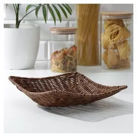 Корзинка для фруктов и хлеба доляна «Огайо», 25×25×8 см, квадратная