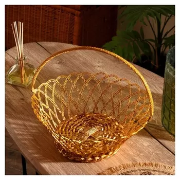 Корзинка для фруктов "Эльмира" алюминий, 33х33х19 см