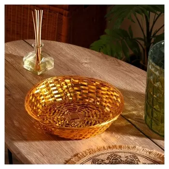 Корзинка для фруктов "Эльвира" алюминий, 25х25х8 см