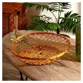 Корзинка для фруктов "Самаах" алюминий, 38х38х8 см