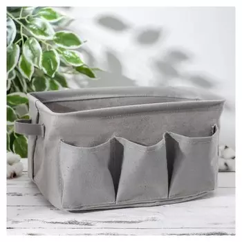 Корзинка для хранения 3 кармана «Тая», 30×24×18 см, цвет бежевый