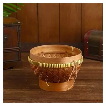 Корзинка плетёная, бамбук "Гунтур" 19x19х13 см