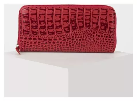 Кошелек жен 07-02-01, 20*3*10, 3отд, для кред, для монет, ручка, красный 96