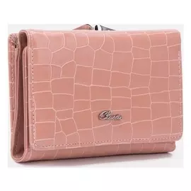 Кошелек женский, 3 отдела на кнопке, цвет розовый