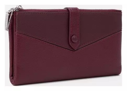 Кошелек женский, 4 отдела на кнопке, цвет бордовый