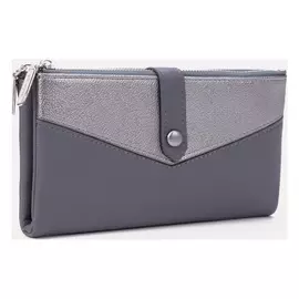 Кошелек женский, 4 отдела на кнопке, цвет серый