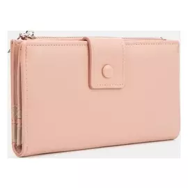 Кошелёк, 2 отдела на кнопке, цвет розовый