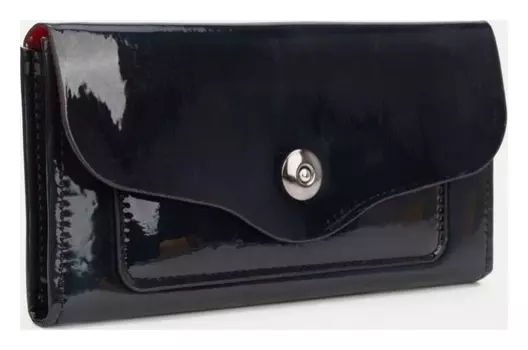 Кошелёк, 2 отдела на магните, цвет черный