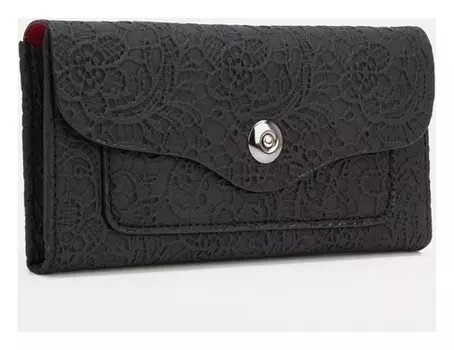 Кошелёк, 2 отдела на магните, цвет черный