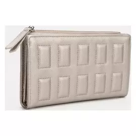 Кошелёк, 3 отдела на кнопке, цвет серебристый
