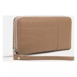 Кошелёк, 3 отдела на молнии, цвет бежевый