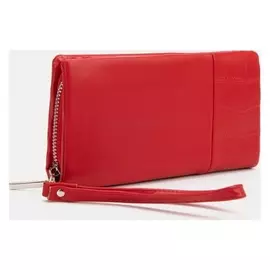 Кошелёк, 3 отдела на молнии, цвет красный