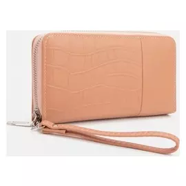 Кошелёк, 3 отдела на молнии, цвет пудра