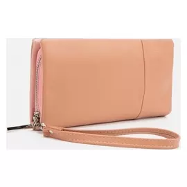 Кошелёк, 3 отдела на молнии, цвет пудра