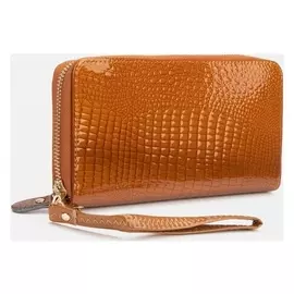 Кошелёк, 3 отдела на молнии, цвет рыжий