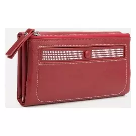 Кошелёк, 4 отдела на магните, цвет красный