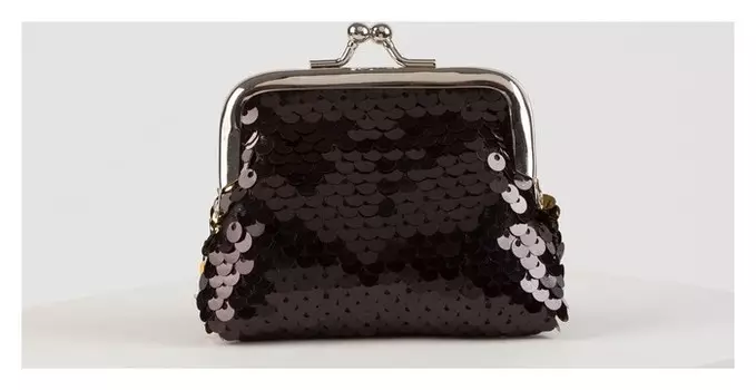 Кошелёк детский, отдел на фермуаре, цвет чёрный/золото