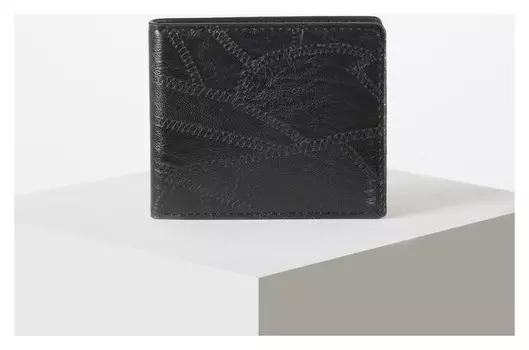 Кошелёк мужской, 2 отдела, цвет чёрный