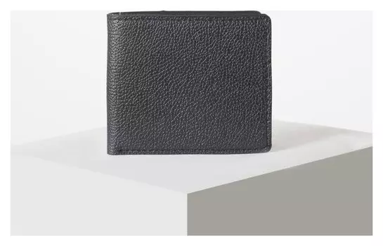 Кошелёк мужской, 2 отдела, цвет чёрный