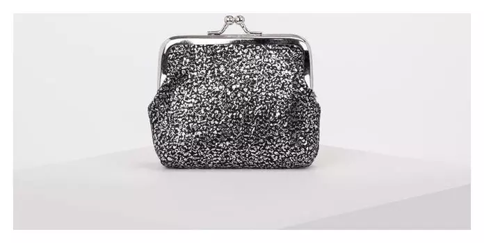 Кошелёк, отдел на фермуаре, цвет серебристый